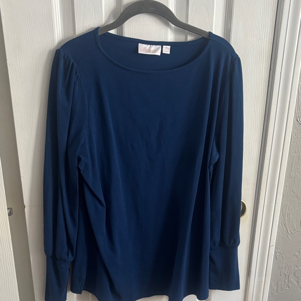 Belle by Kim Gravel Deep Blue Long Sleeve Top